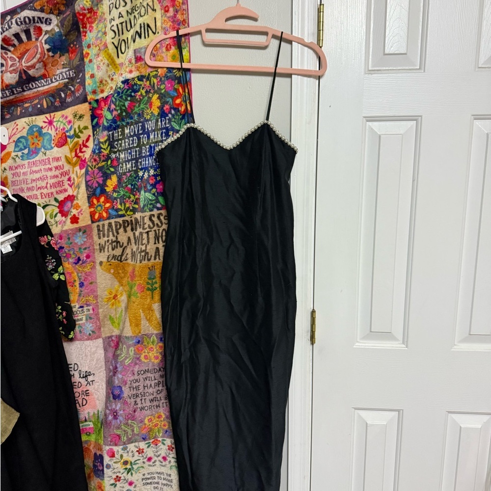 Dessy Collection Black Strapless Gown​